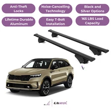 ERKUL Roof Rack Cross Bars for Kia Sorento 2021-2026 with Flush Rails - Black