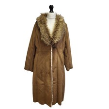 Joanna Hope Faux Fur Collar Coat Beige Uk Women's 12-14 Eu 40 Zz130