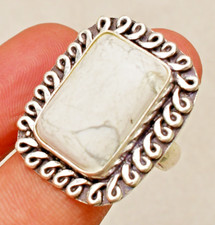 Howlite Gemstone 925 Sterling Silver Handmade Silver Jewelry Ring 9