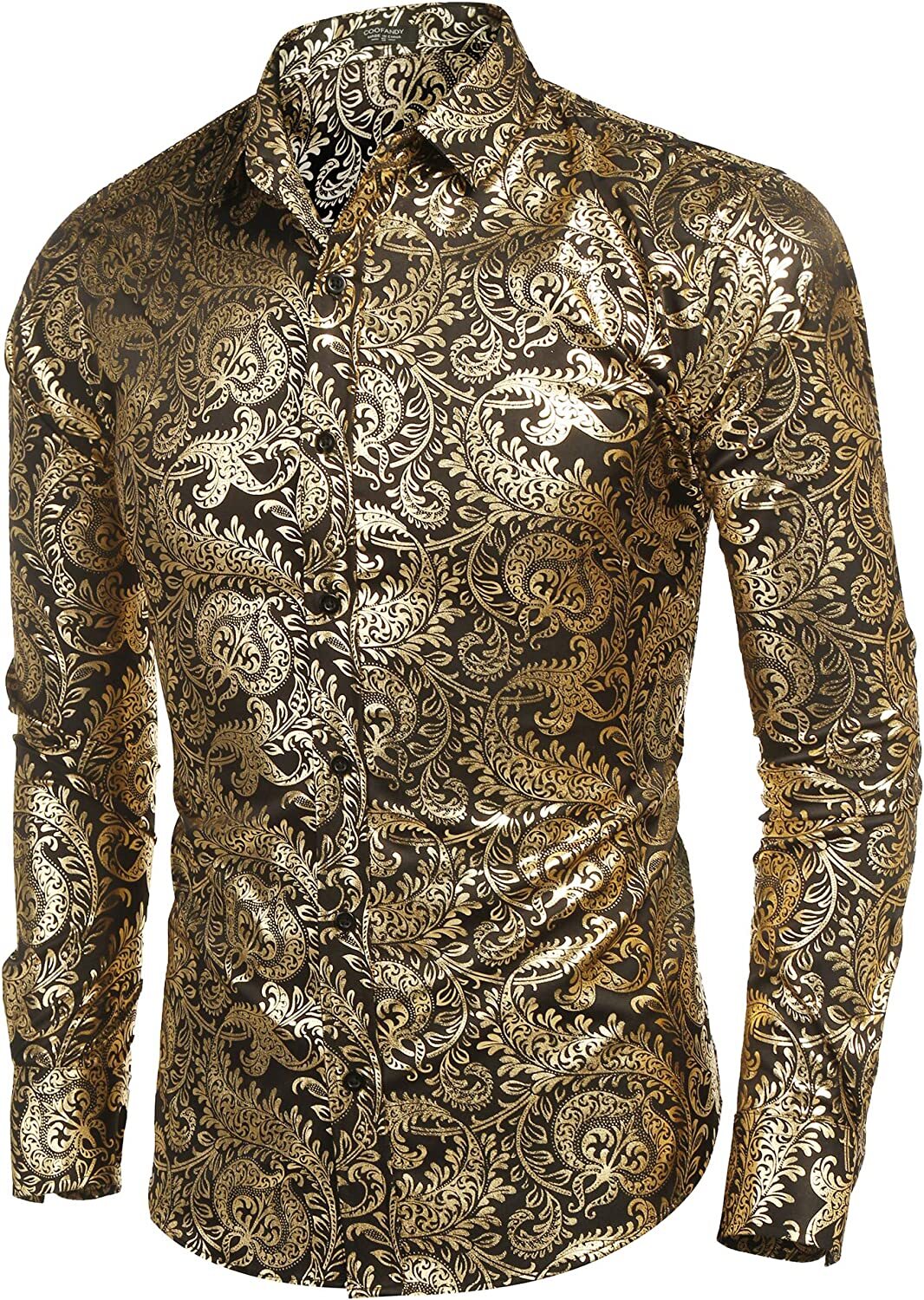 COOFANDY Men's Luxury Design Shirts Floral Dress Shirt Casual Button Down Shirts eBay