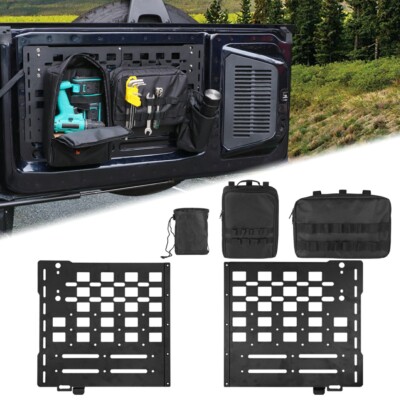 Rear Tailgate Molle Storage Panel Cargo Shelf w/ 3 Storage Bags For Ford Bronco
