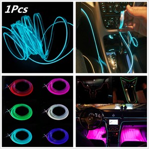 Details About Rgb Car Interior Neon El Strip Light Rope Tube Sound Bluetooth Phone App Control