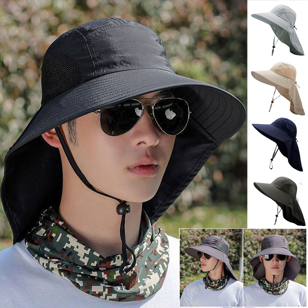 APL Cappello da Sole Con Tesa Larga E Paracollo per Uomo E Donna 