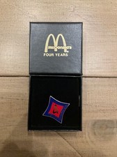 Vintage McDonald’s Crew Member 4 Years Service Lapel Pin w Presentation Box NEW