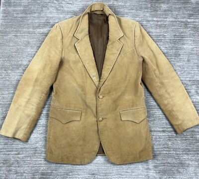Vintage Pioneer Wear Albuquerque Blazer Mens 42L Brown Tan Corduroy Jacket USA