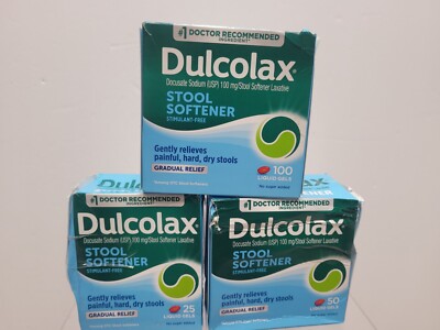 3-DOCUSATE SODIUM STOOL SOFTENER,NO SUGAR, LIQUID GELS 175/ct  EXP: 7/2026+