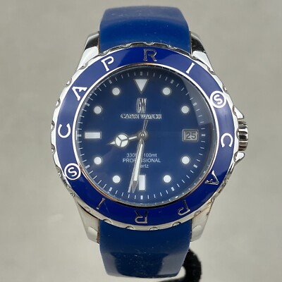 Capri Watch by Silvio Staiano Professional Silver Blue 100m Date Watch Art. 4923