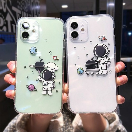 Cute Creative Cartoon Astronaut Phone Case Funny Space Cover For Iphone 12 11 Xs Ebay