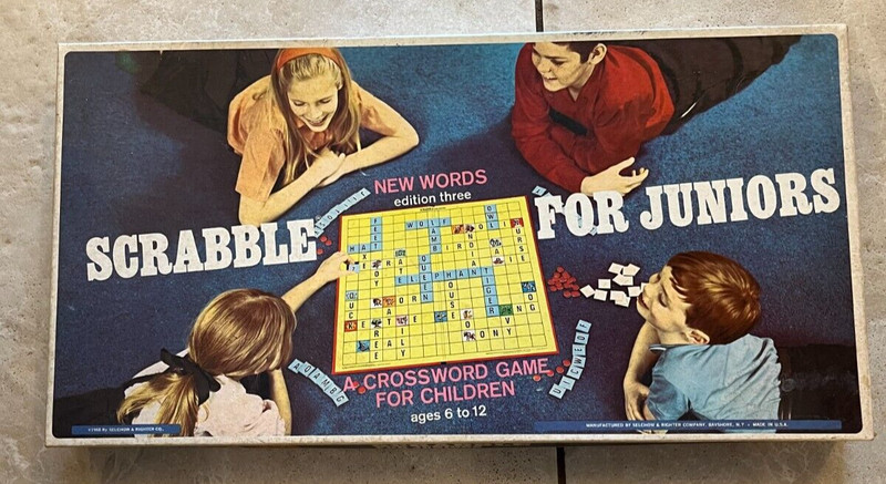 Vintage 1968 Scrabble For Juniors Board Game Edition