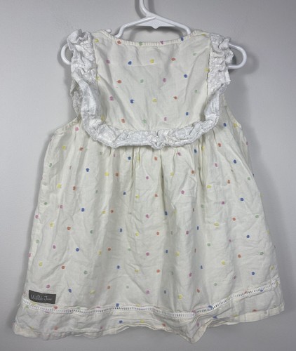 Matilda Jane Tank Top 8 Cream Confetti Polka Dot Let’s Go Together Ruffle - Picture 3 of 5