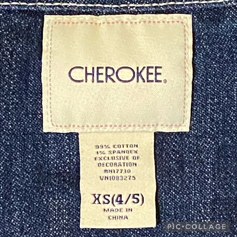 Cherokee Girl's XS 4-5 Blue Jean Denim Vest - Image 4 of 4