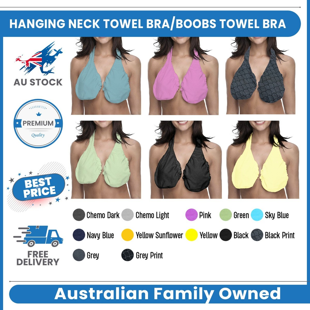 New Boobs Towel Bras Crop Neck Towel Bra Solid Polyester Velvet