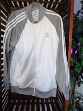 Vintage Adidas Originals SST Track Jacket White/ Grey Size L
