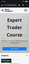 Stock Navigators Expert Trader Course Online Access (Resume Course)