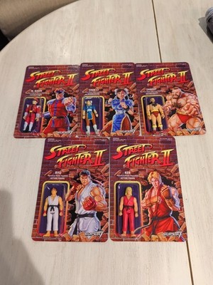 New Super7 Capcom Street Fighter II Action Figures Lot of 5 Sealed Unpunched