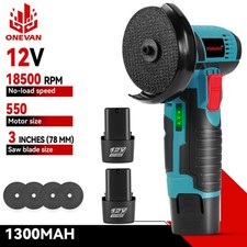 12V Cordless Angle Grinder Mini Cut-Off Tool & Polisher 2 Battery for Metal Wood