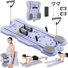 New -- 5-in-1 Foldable Pilates Board with Resistance Bands for Home Gym Workouts