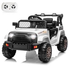 12V Battery Powered Kids Ride on Truck Car with Remote Electric Vehicles White