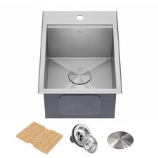 Kraus KWT311-15 Kore 15" Drop In Single Basin Stainless Steel Bar - Stainless