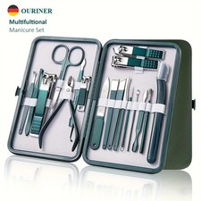 Professional Nail Care Kit Stainless Steel Manicure Pedicure Set Travel Case