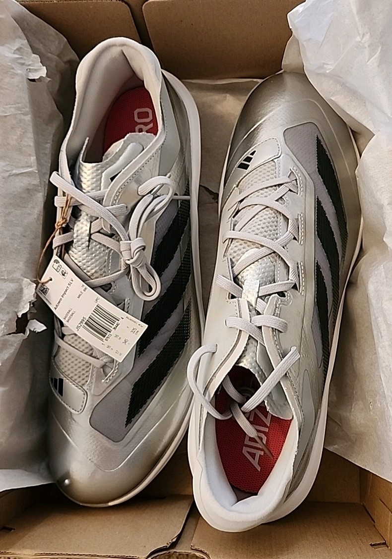 Adidas Men's Sneaker Size 17 Adizero Impact Silver Speed Baseball Sneaker  thumbnail 2