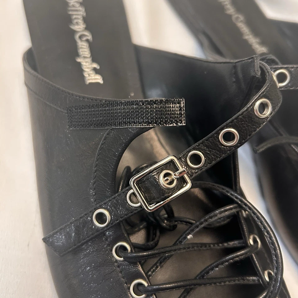 Jeffrey Campbell Anthropologie Black Jaskier Corset-Detail Flats Pointy w Size 9 - Image 2 of 4