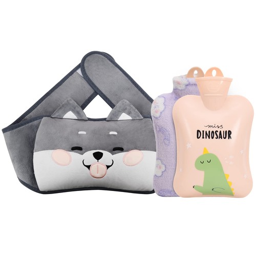 Hot Water Bag,Hot Water Bottle with Waist Cover Cartoon Warm Water Pouch for ...