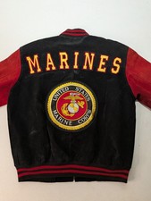 Vintage USMC United States Marine Corps Suede Varsity Jacket K S Unique Size L