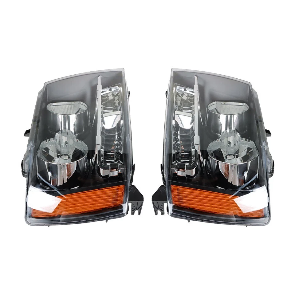 Fits 2007-2014 Chevy Tahoe Suburban Black Headlights Left+Right Headlamps Foto 2 de 4