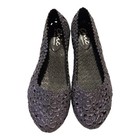 Chic by Lady Couture Women's Black Glitter Floral Slip-On Flats Closed Toe Sz 7 — photo 1