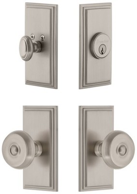 Grandeur CARBOU_SP_ESET_234 Carre Solid Brass Single Cylinder - Nickel