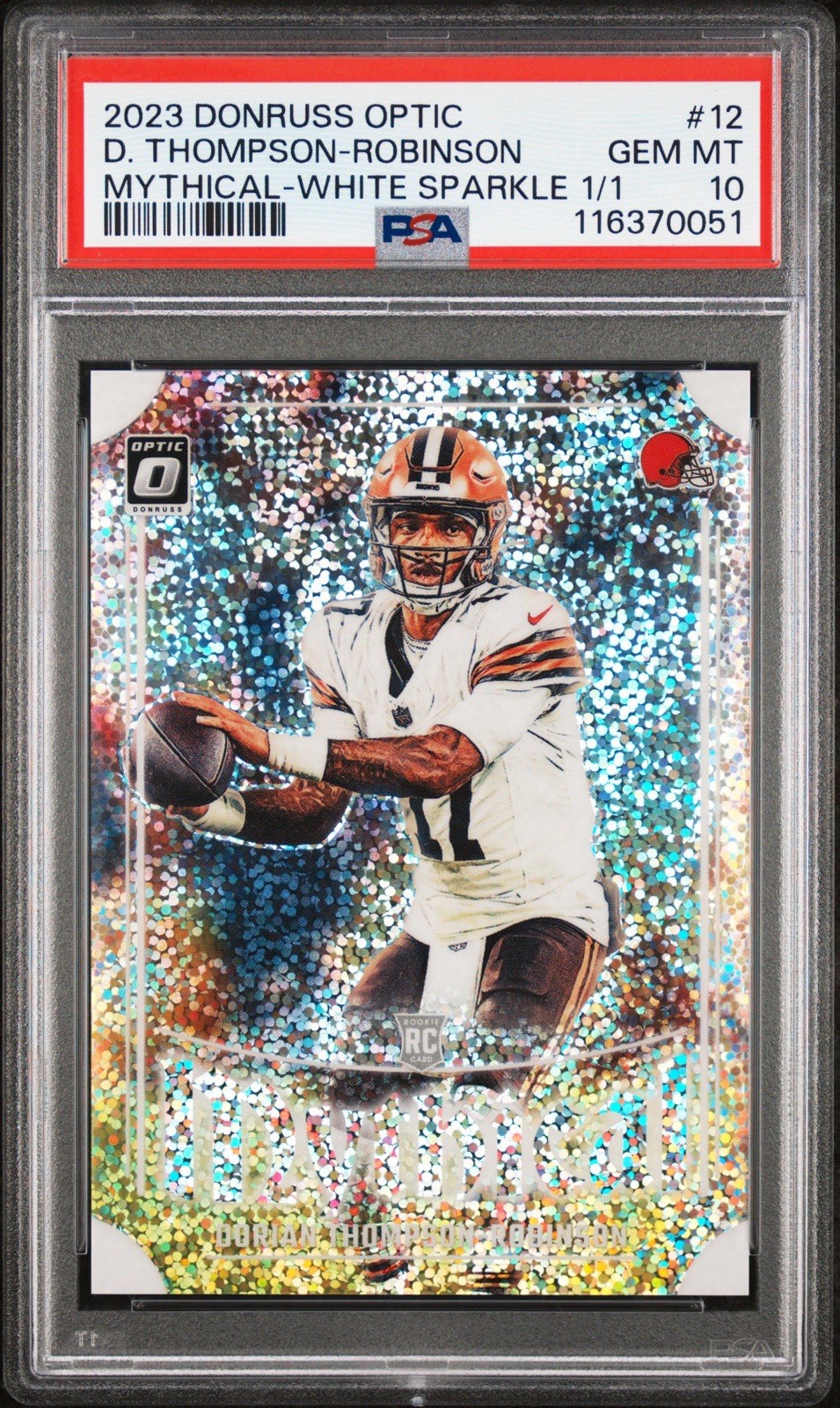 Dorian Thompson-Robinson Panini Donruss Optic Mythical #12 White Sparkle 1/1