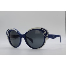 Prada SPR 28N Baroque Blueberry Blue and White Sunglasses