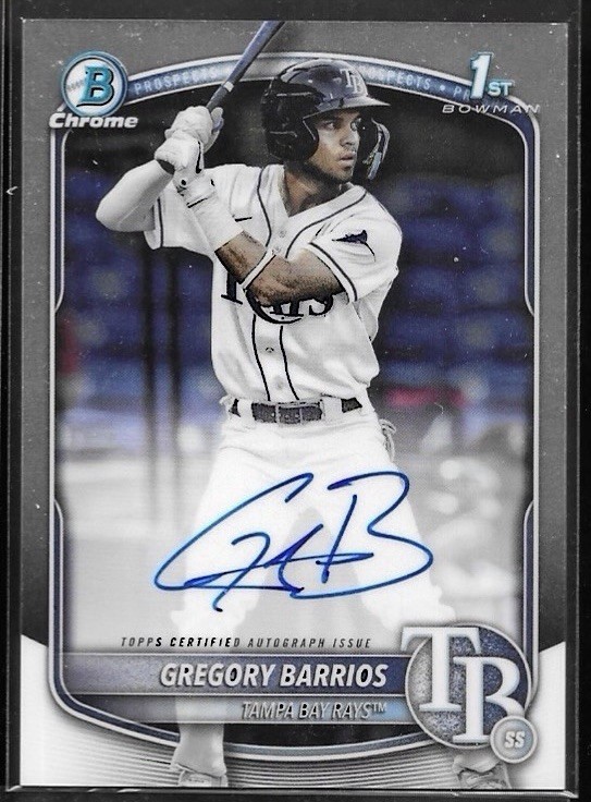 2025 Bowman Gregory Barrios 1st Auto Chrome #CPA-GB Tampa Bay Rays