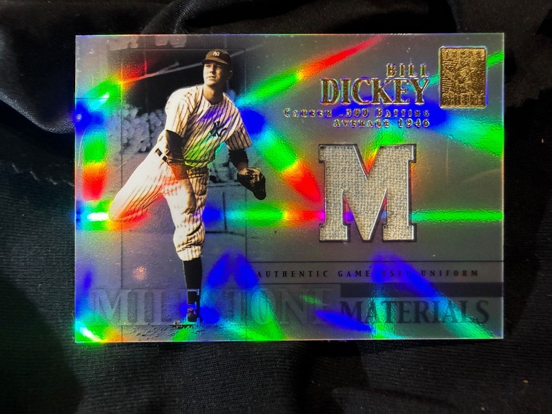 2002 Topps Tribute Bill Dickey Game Used Jersey/Uniform Milestones & Memories 