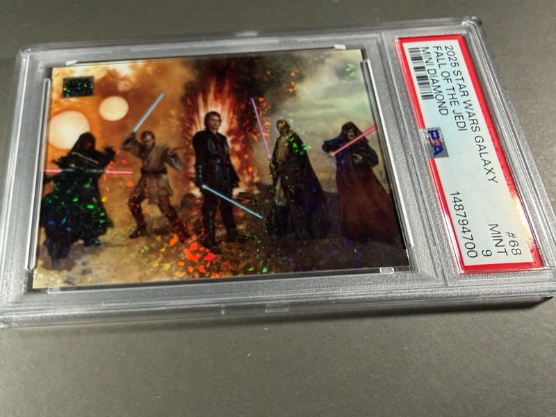 (PSA 9) 2025 Star Wars Galaxy #68, “Fall Of The Jedi” Mini Diamond