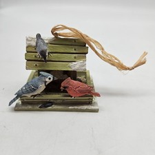 Marjolein Bastin Bird Feeder Resin Ornament Cardinal Blue Jay Hanging Decor