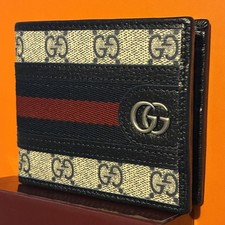 Autentico Portafoglio Gucci GG Ophidia - Beige e Blu Supreme