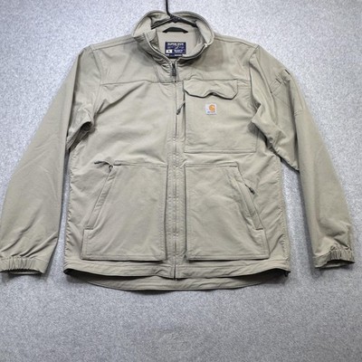 Carhartt Super Dux Jacket Mens Medium Beige Relaxed Fit Full Zip Outdoor OJ5342