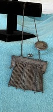 Early German Silver Mesh Change Purse With Locket For Smalls/Change