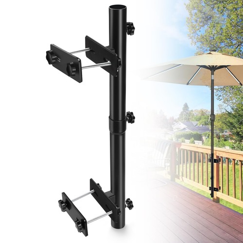 Patio Umbrella Holder for Deck Railing, Adjustable Deck Umbrella Mount Outdoo...