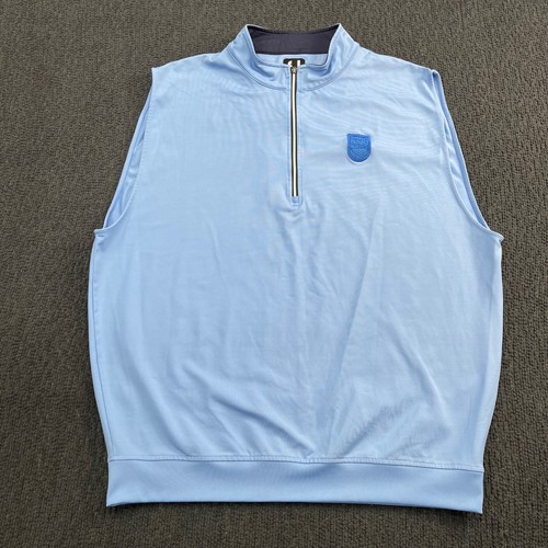 FootJoy Hoag Classic Golf Vest Mens XL Light Blue Quarter Zip Performance Layer