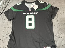 NIKE NEW YORK NFL FOOTBALL #8 AARON RODGERS BLACK JERSEY SIZE XL WOMEN NWT $100