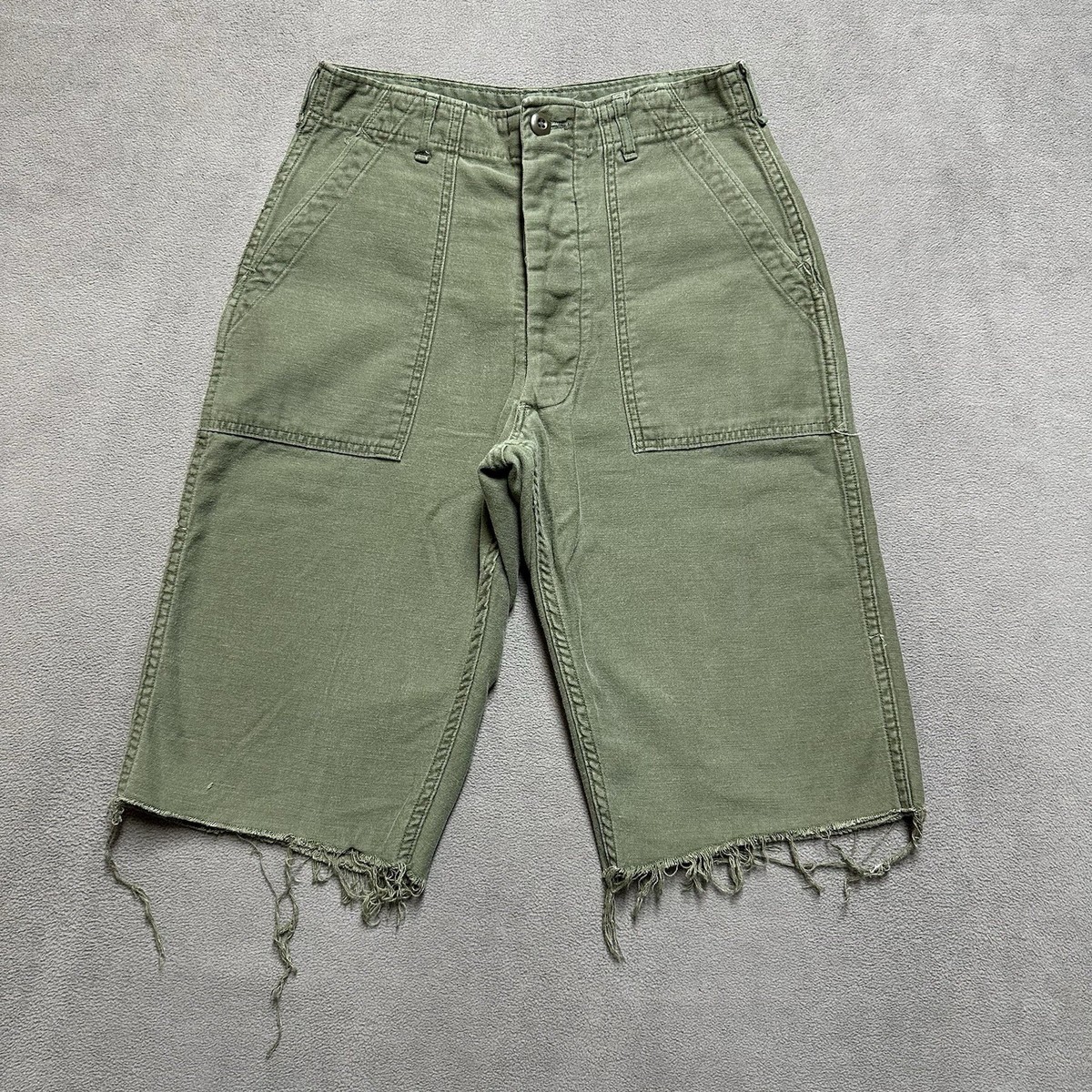 70s Original OG-107 Vietnam War Fatigue Sateen Pants Cutoff Shorts