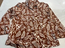 Latino Heritage Month By Target Satin Woven Button Up Shirt Brown Size M