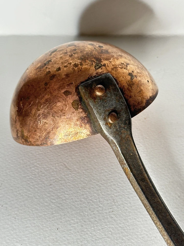 Antique Vintage Copper&Brass Ladle/Large Metal Spoon 12in Natural Patina England - Image 2 of 4