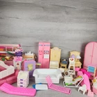 VTG 1990s Barbie Doll Furniture & Accessory  Lot - Supermarket Bedroom Living