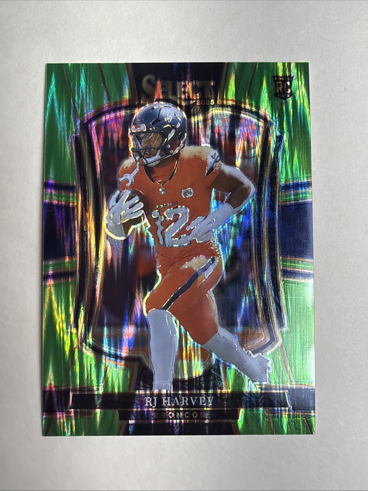 2025 Panini Select - Concourse RJ Harvey #10 Neon Green Shock Prizm /699 (RC)