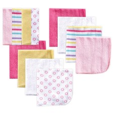 Unisex Baby Cotton Rich Washcloths Pink Stripe One Size Soft Face Towels