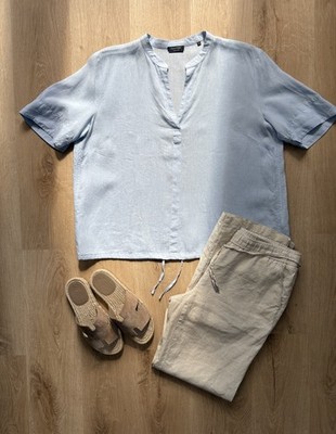MARC O'POLO Bluse Tunika Leinen hellblau Gr. 44